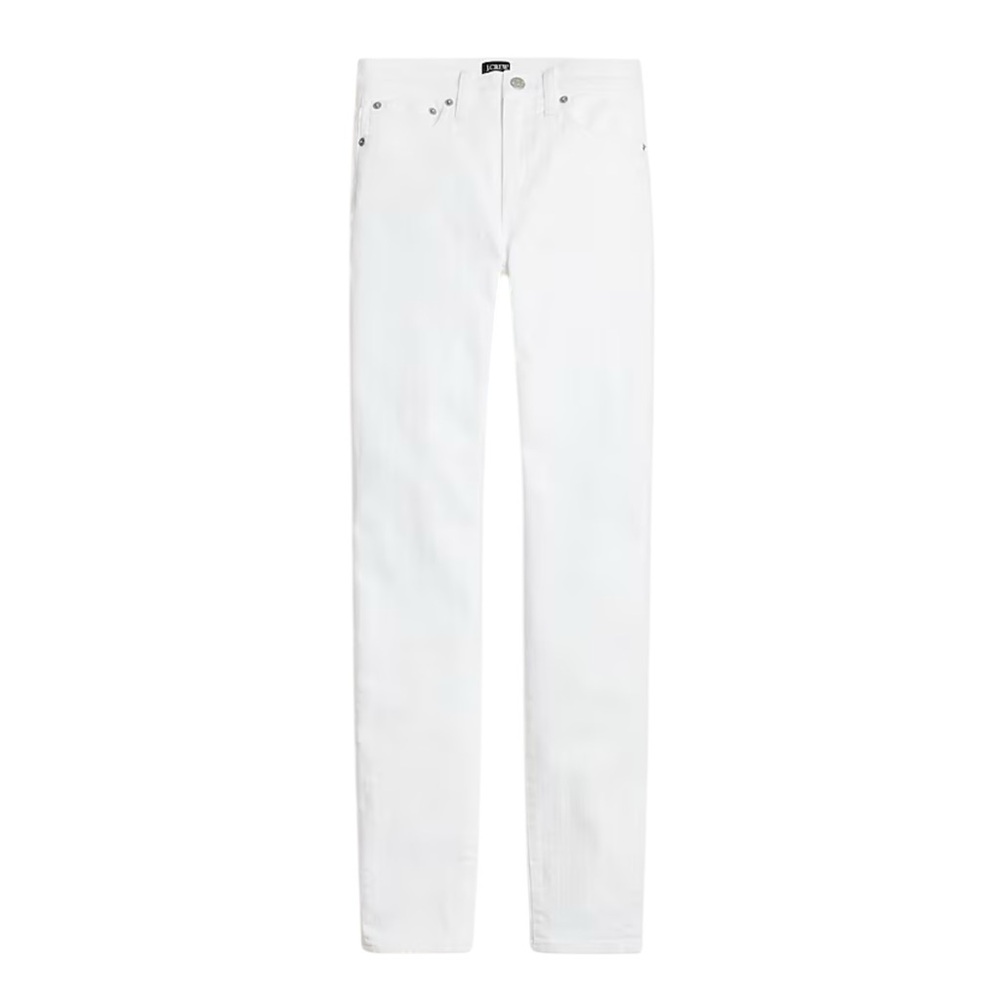 J.Crew Factory 9” Mid-Rise Skinny Jean in White Signature Stretch